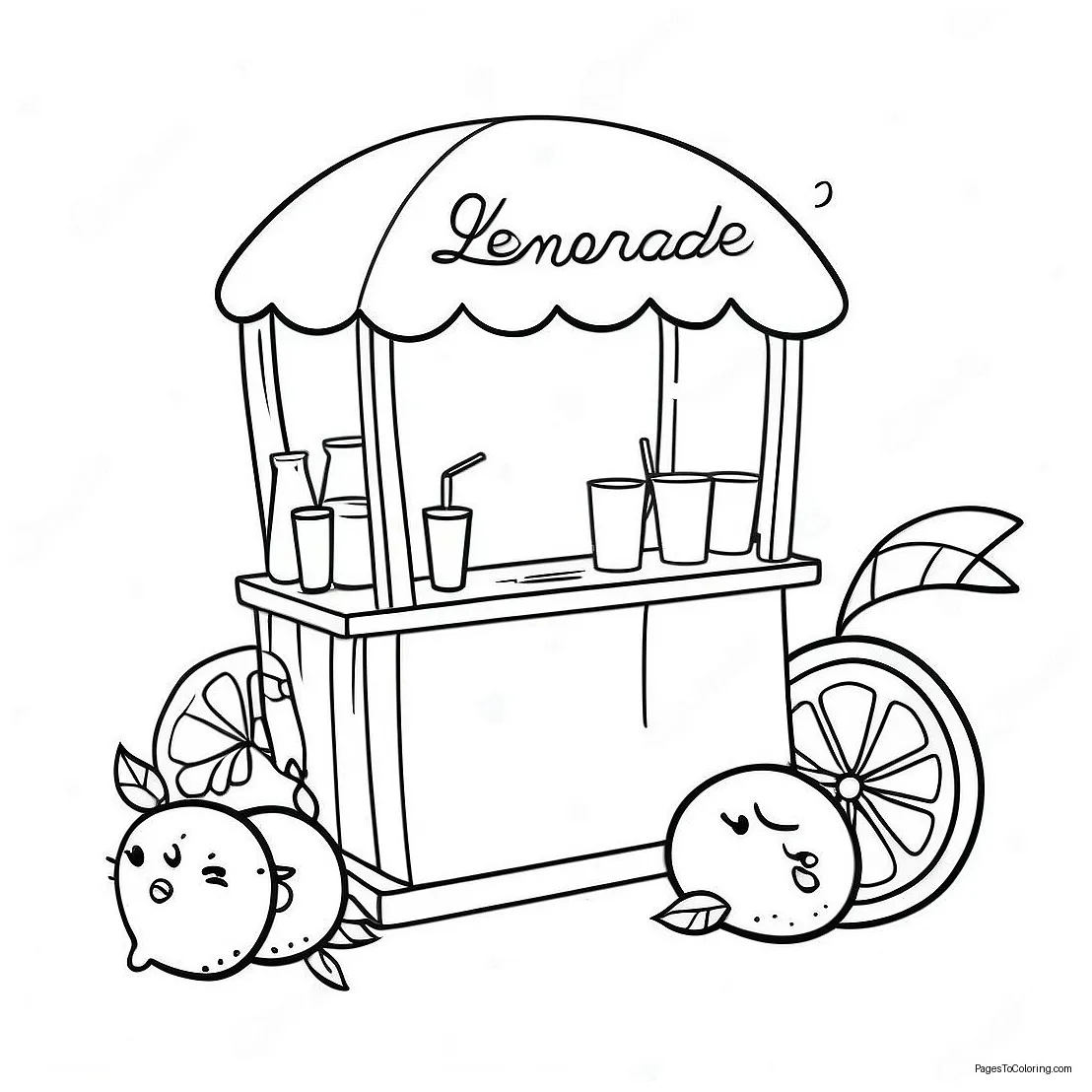 Lemonade Stand Coloring Page (47202-37827)