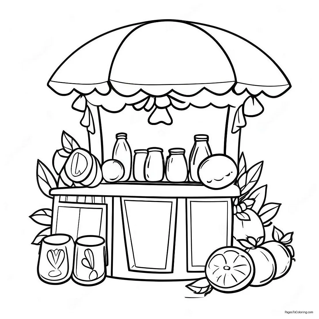 Lemonade Stand Coloring Page (47202-37828)