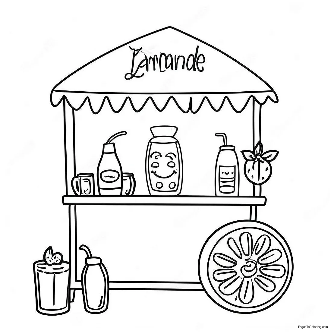 Lemonade Stand Coloring Page (2821-2355)