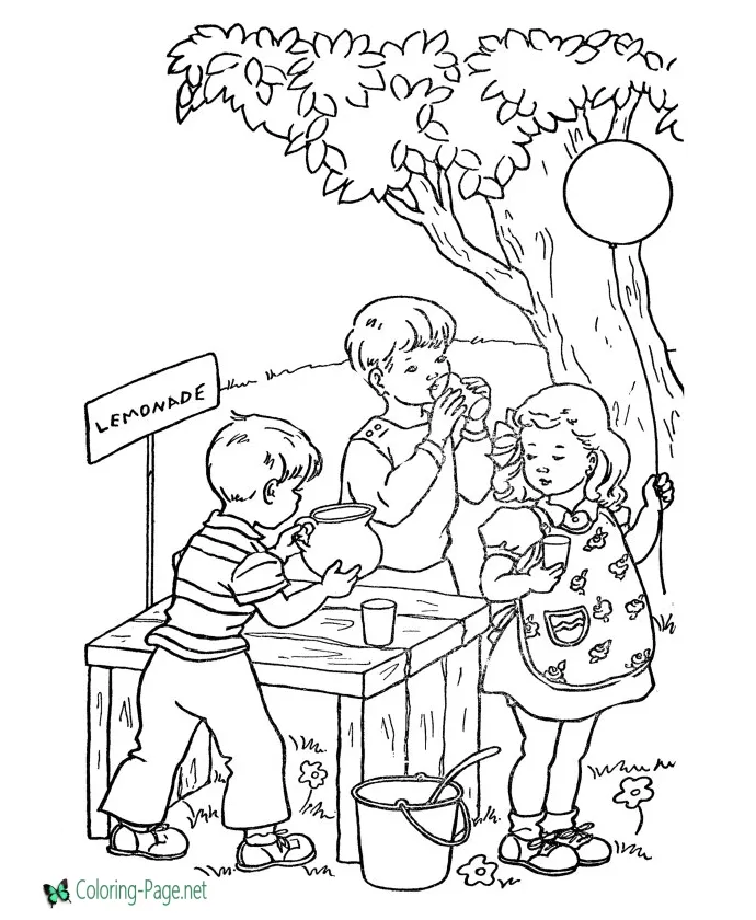 Lemonade Stand Coloring Page at GetColorings.com | Free printable