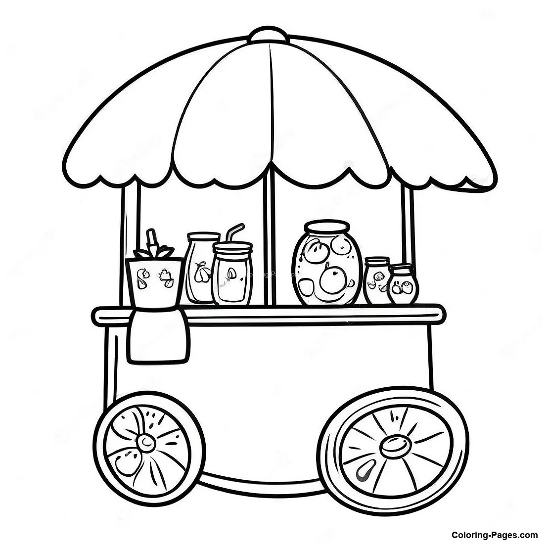 Refreshing Lemonade Stand Coloring Page | Coloring-Pages.com
