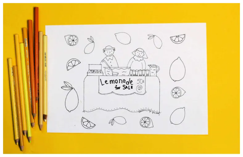 Lemonade Stand Coloring Page