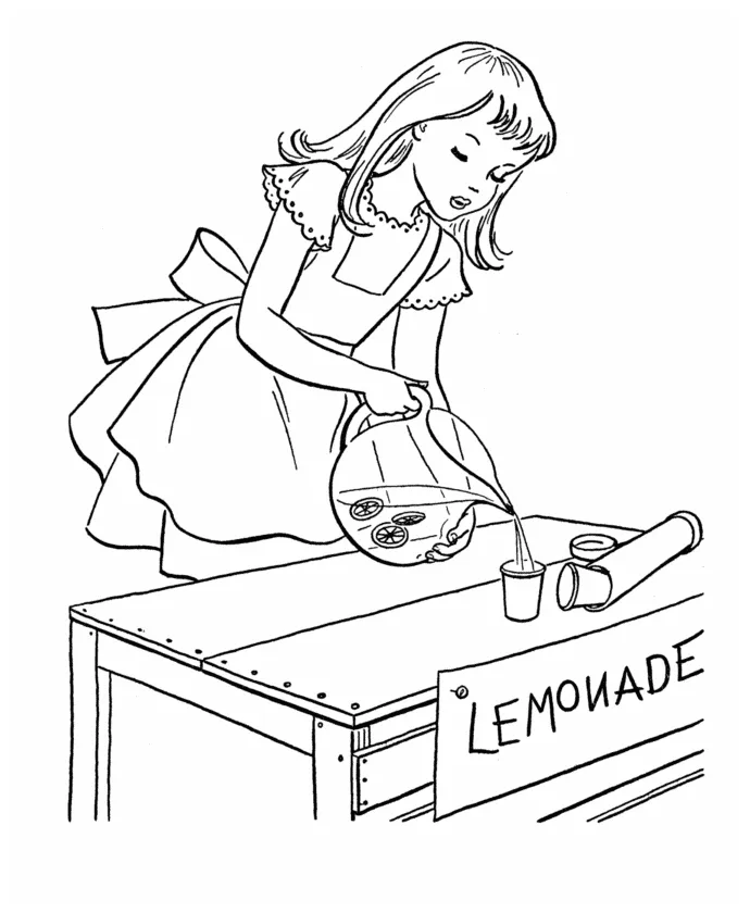Lemonade Stand Coloring Coloring Pages