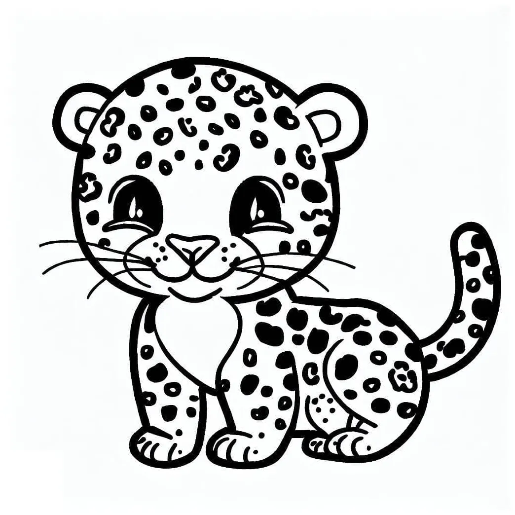 Adorable Leopard coloring page - Download, Print or Color Online for Free