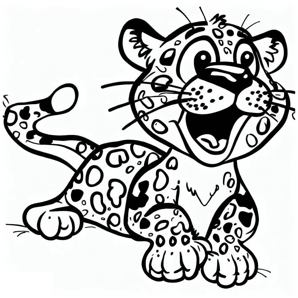 Happy Leopard coloring page - Download, Print or Color Online for Free