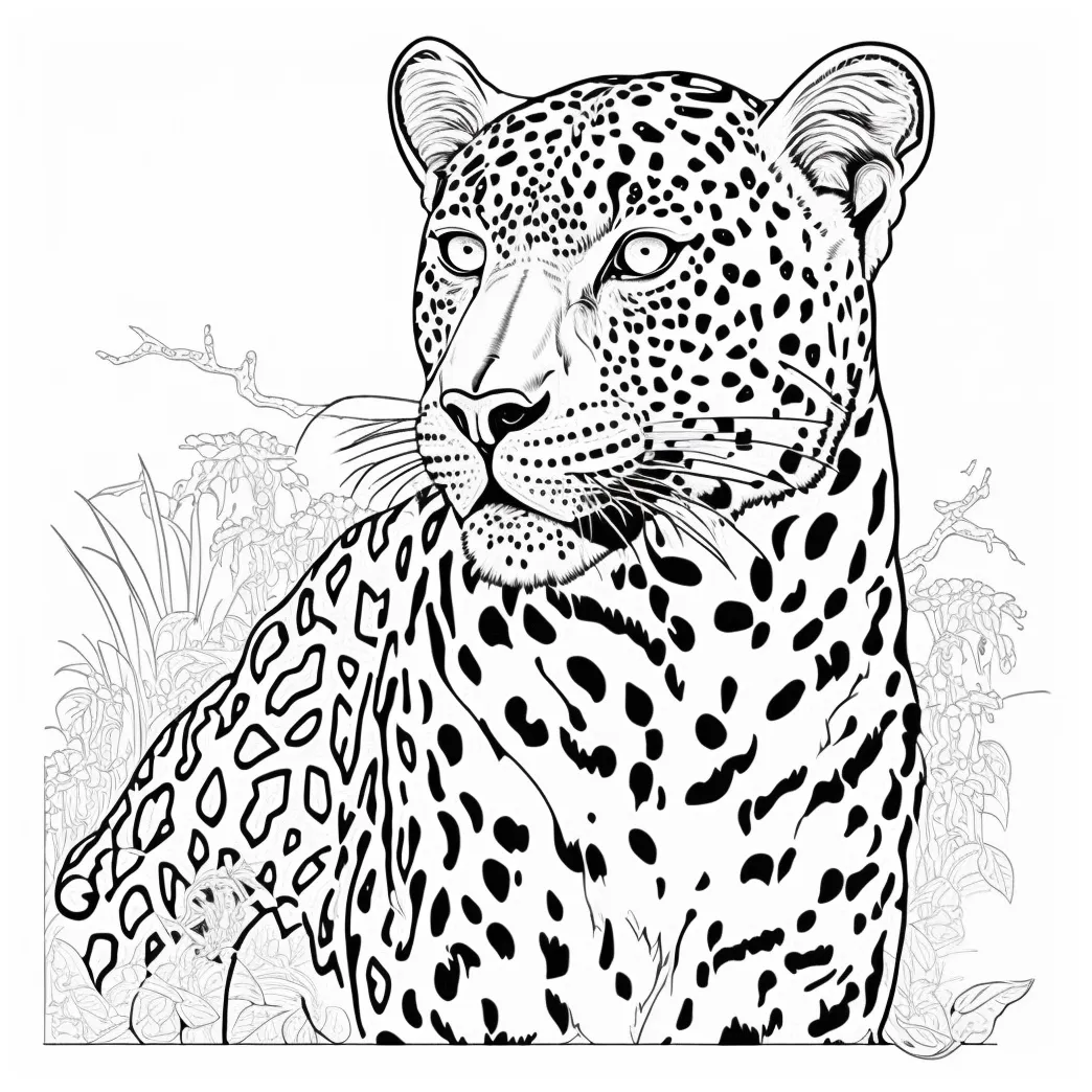 leopard coloring page Archives - Lulu Pages