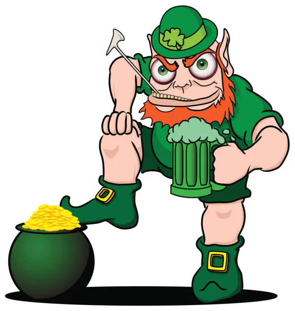 Fighting leprechaun illustrations, royalty-free vector graphics & clip printable coloring page