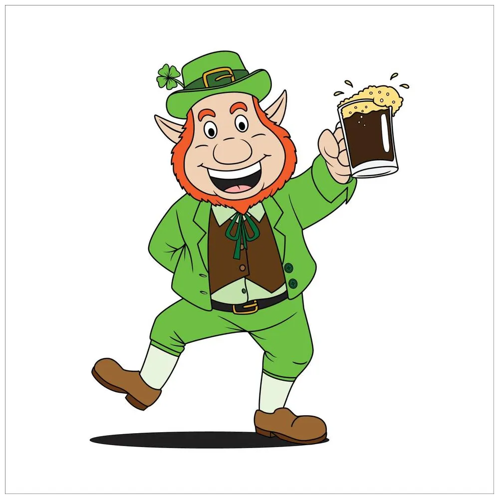 Leprechaun holding glass beer 8195964 vector art at vecteezy