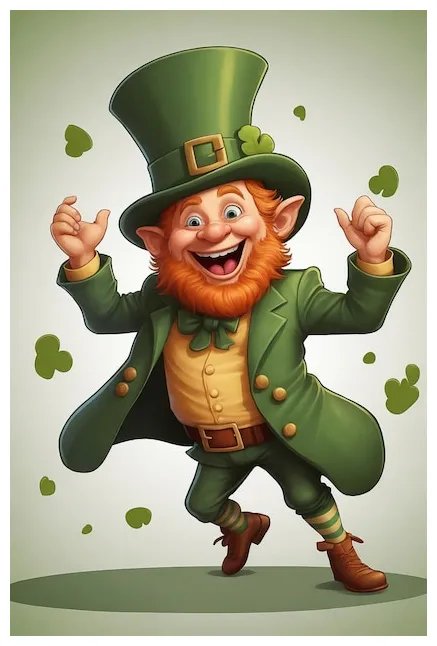 Premium happy and jumping leprechaun ultra realistic