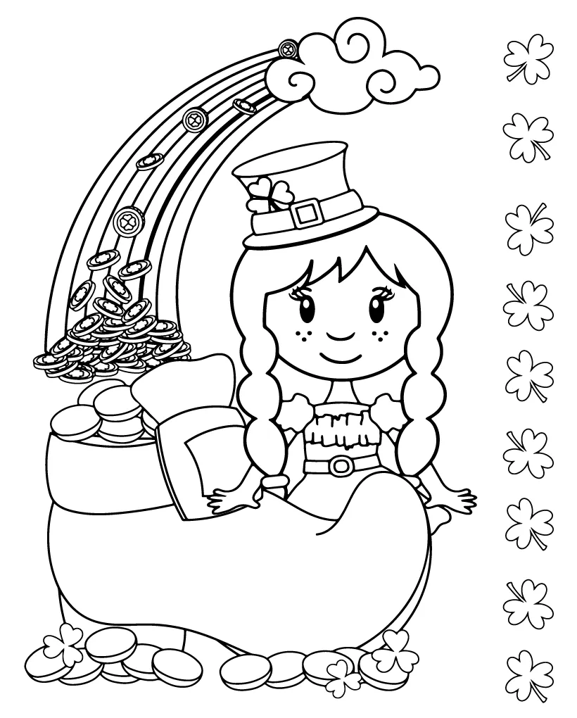 Gold and girl leprechaun