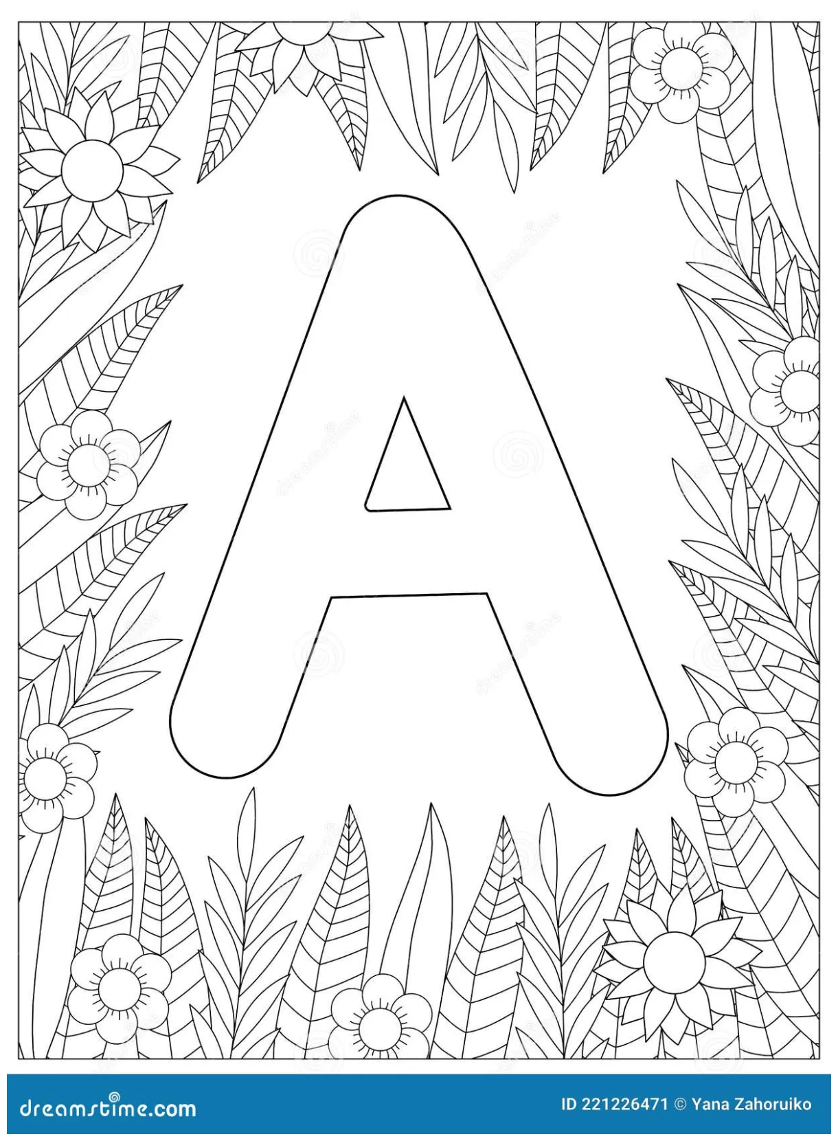 Floral coloring cartoon vector cartoondealer