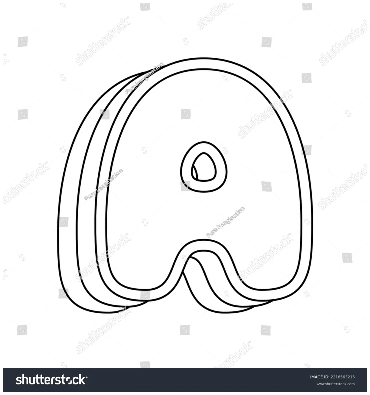 Coloring page letter kids stock vector 2216563215