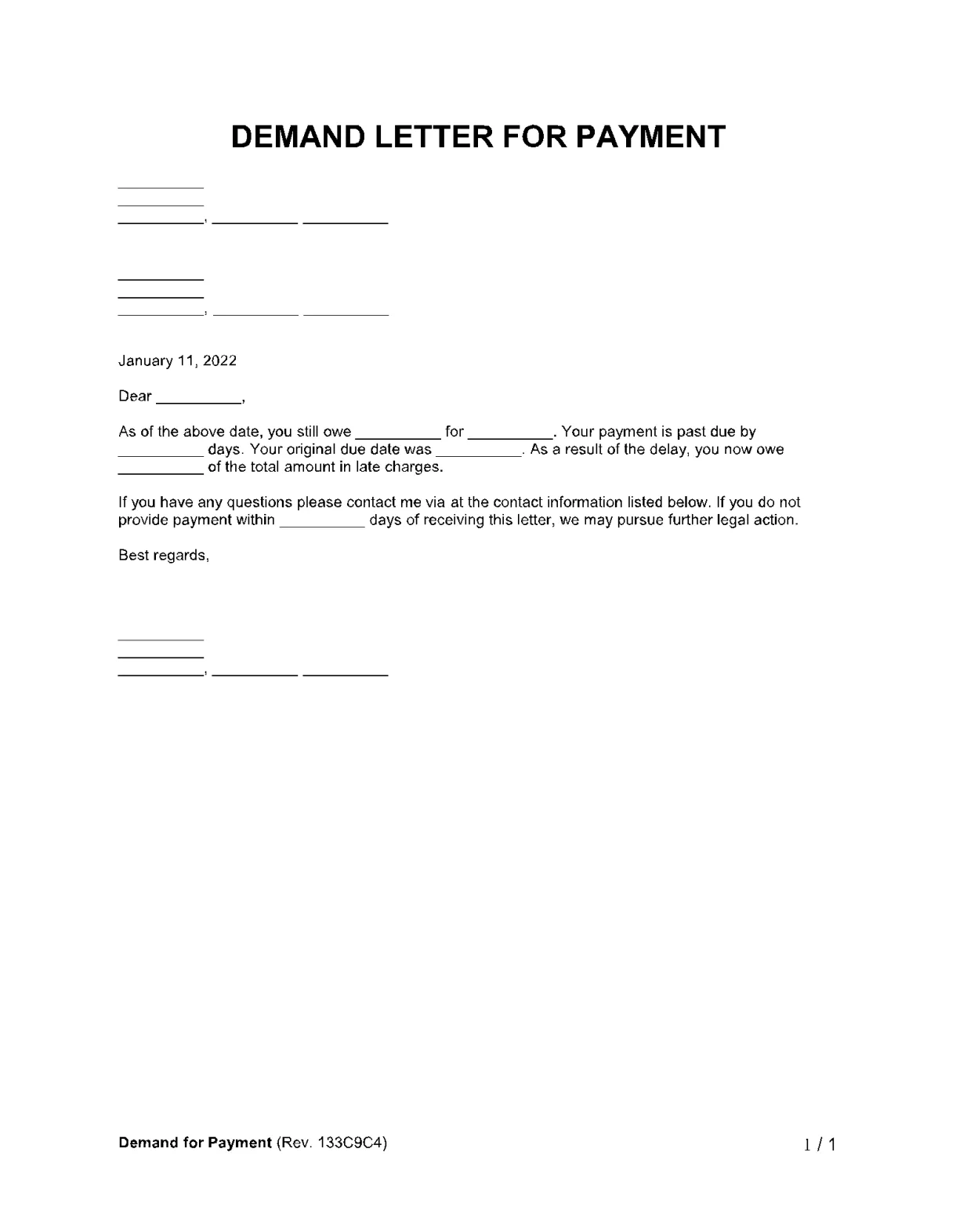 Free demand for payment letter pdf sample cocodoc