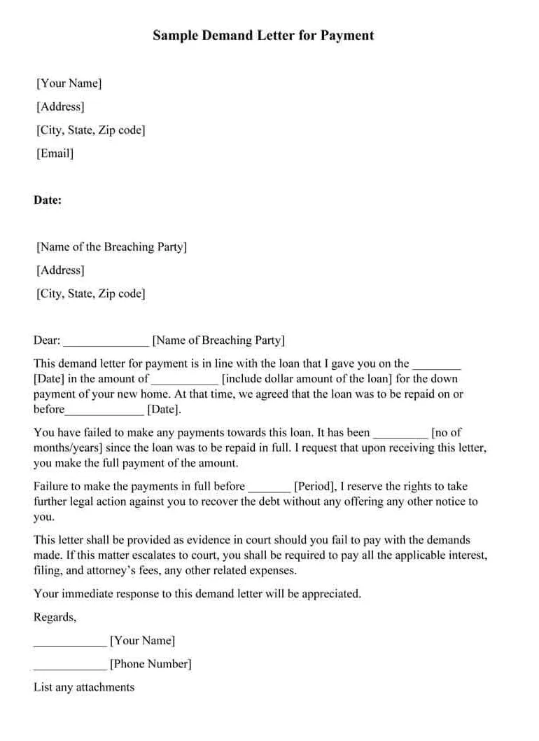 12 free demand letter for payment templates word pdf