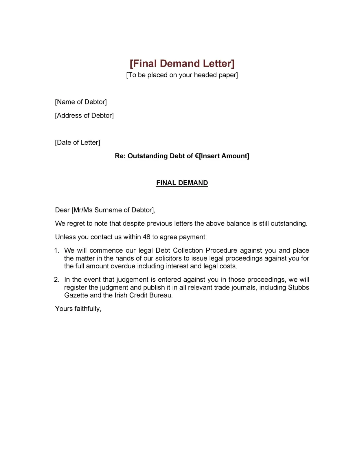 40 best demand letter templates free samples ᐅ templatelab