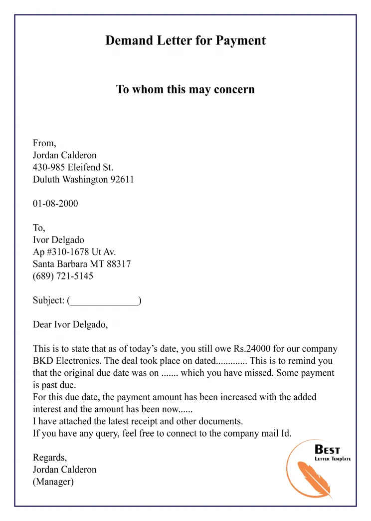 5+ free demand letter for payment template sample & examples