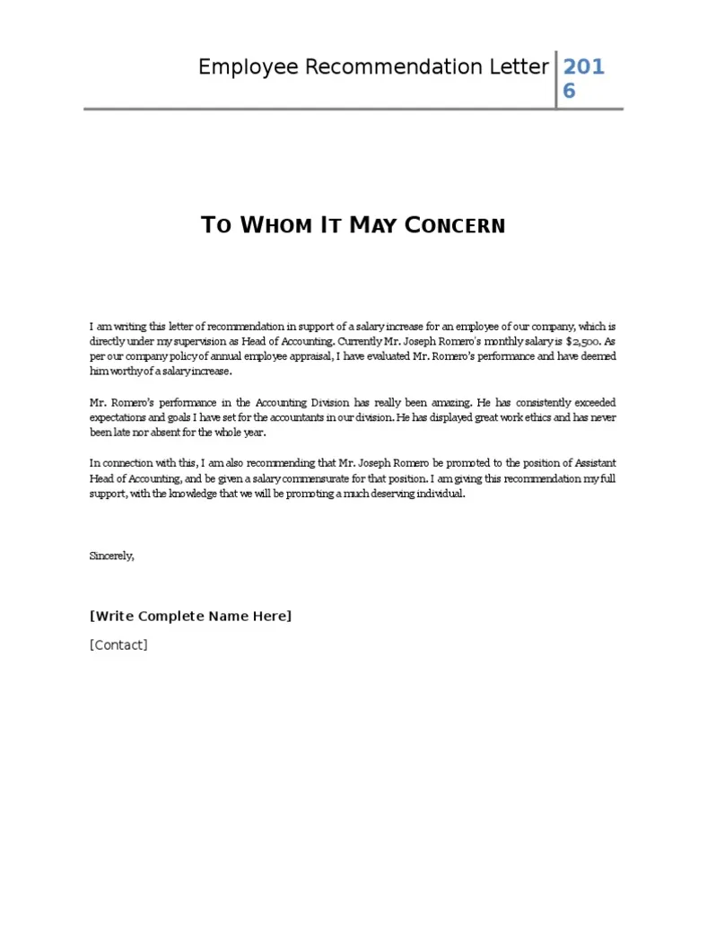 Employee recommendation letter-1 pdf