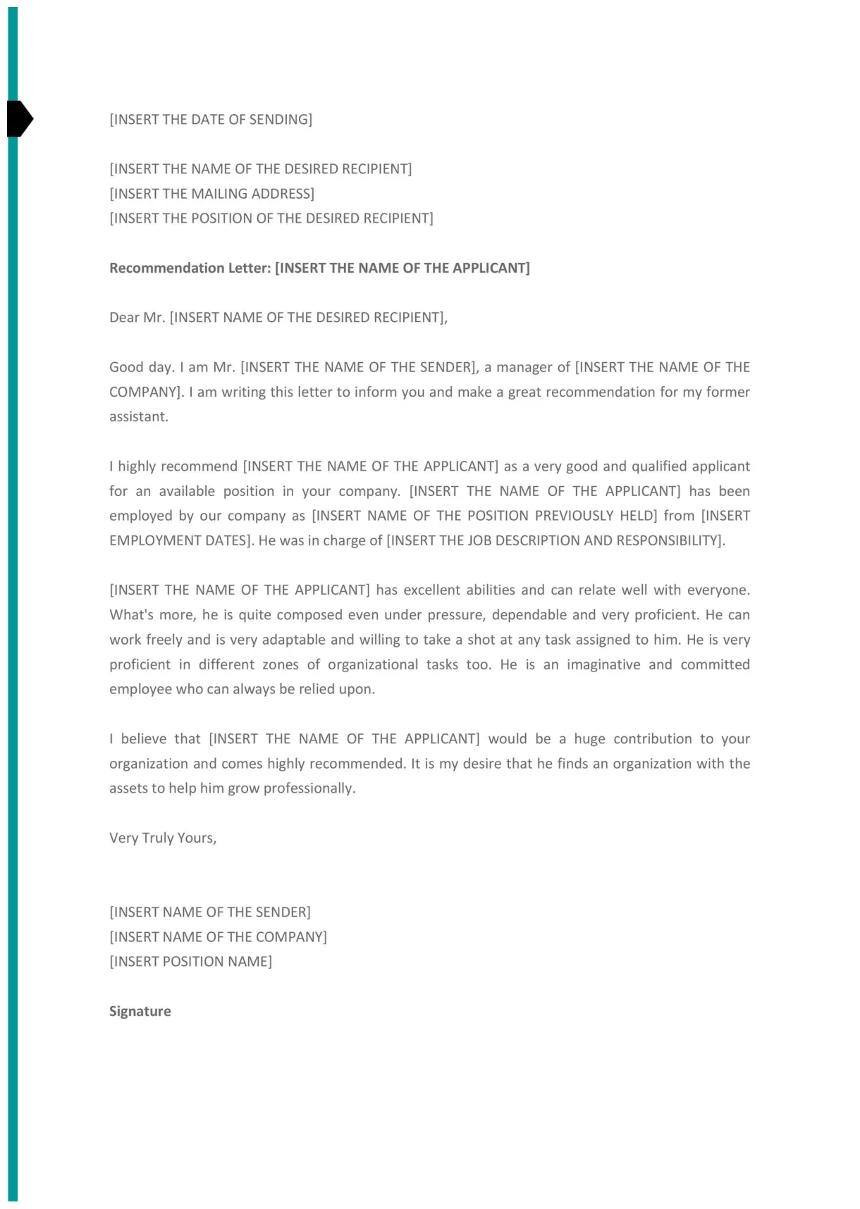 Nice tips about recommendation letter for employee mechanical engineer