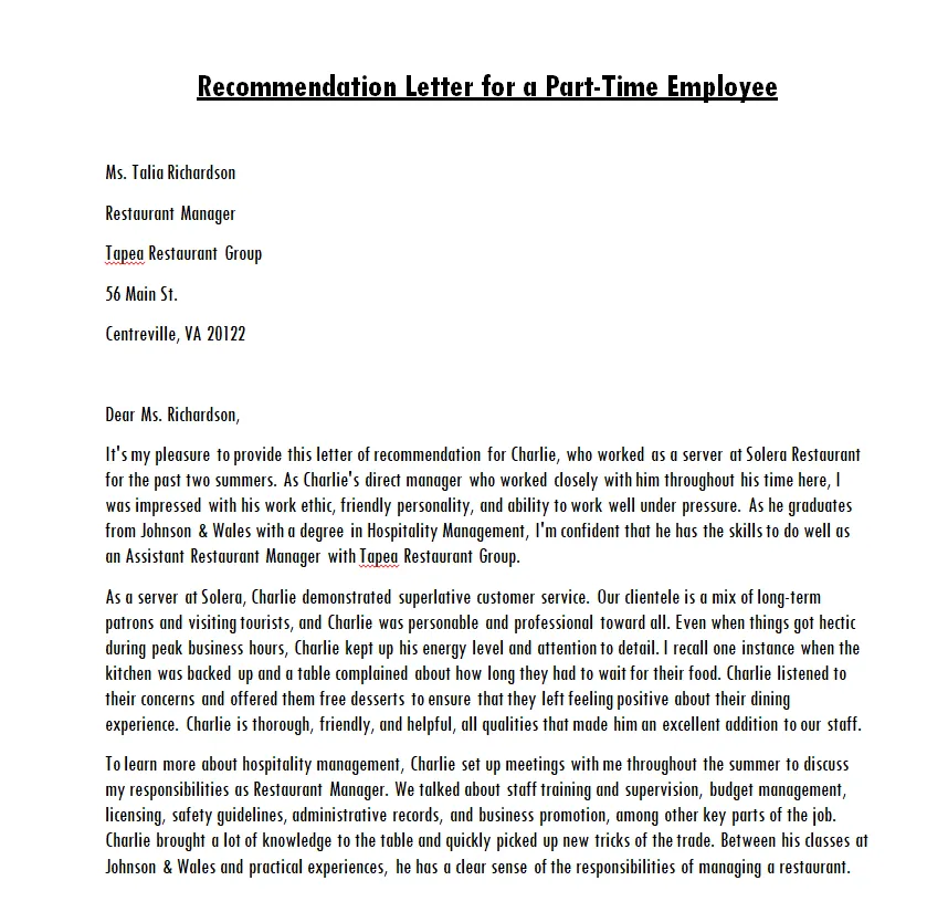 37+ free employee recommendation letter samples day to day email