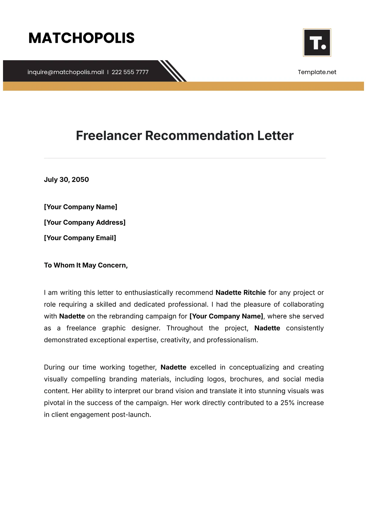 Free recommendation letter to hr to retain employee template to edit online