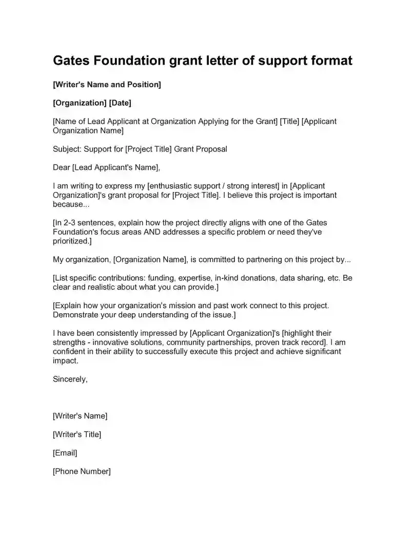 11 free grant letter of support templates & examples calypso tree