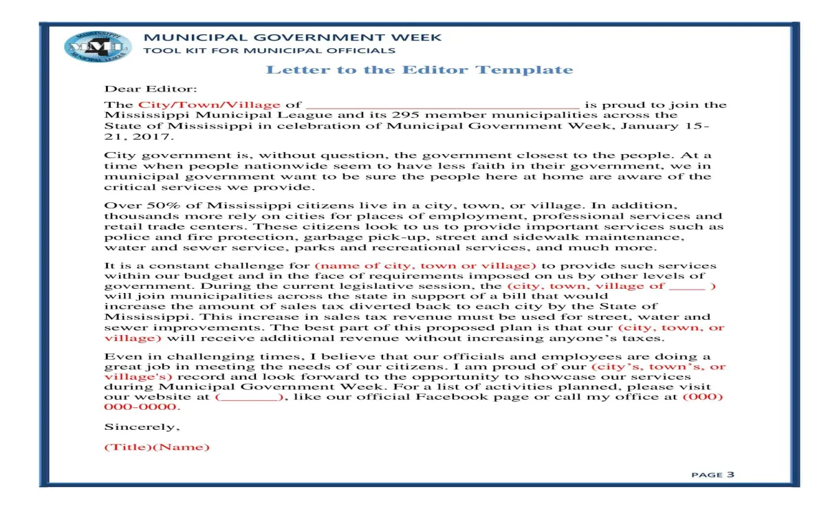 Free printable letter to the editor templates [pdf, word]