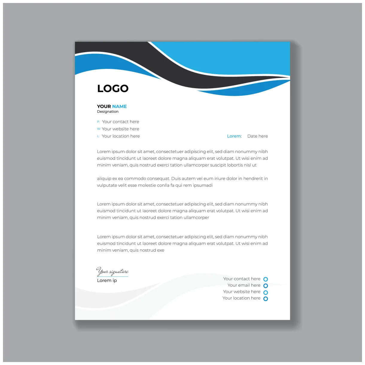 Professional letterhead design template infoupdate
