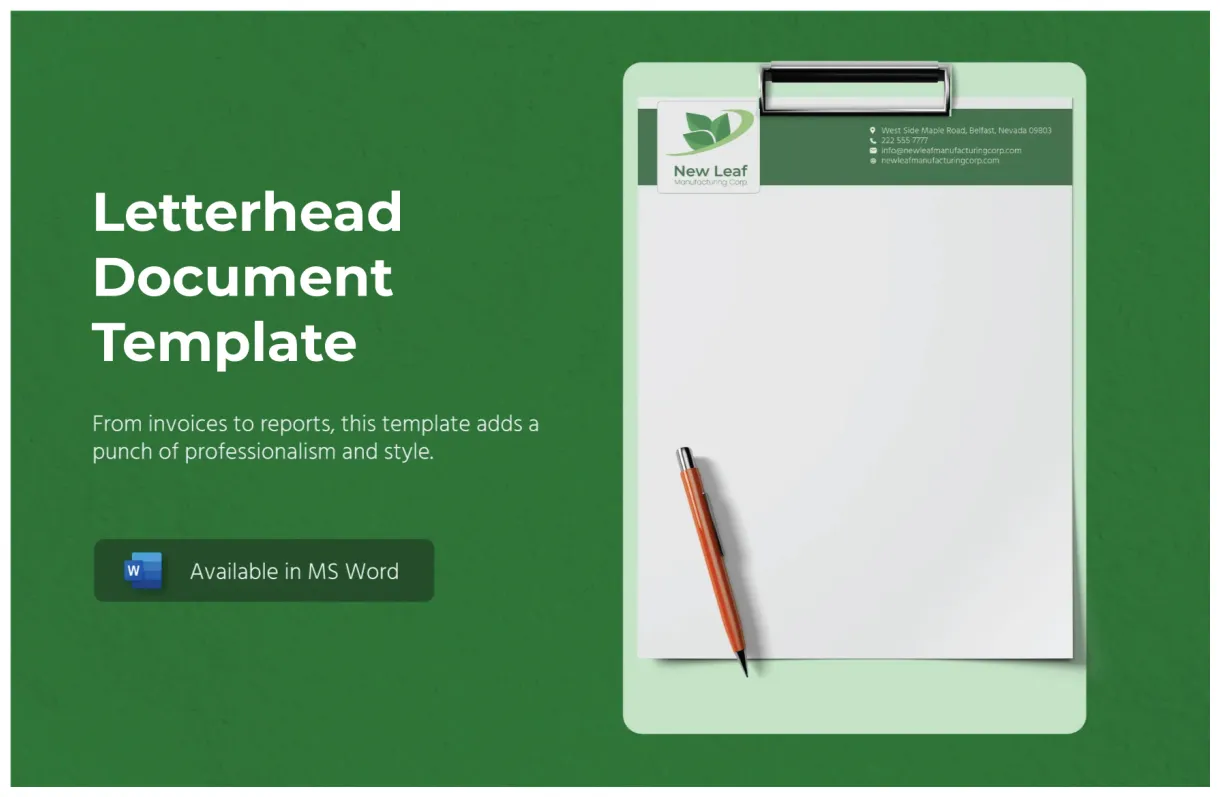 Red in word, google docs download template