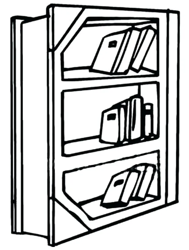 Bookshelf coloring page at getcolorings free printable colorings