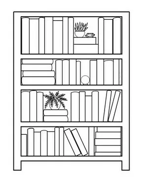 Bookshelf coloring page by artclasswithkeri tpt