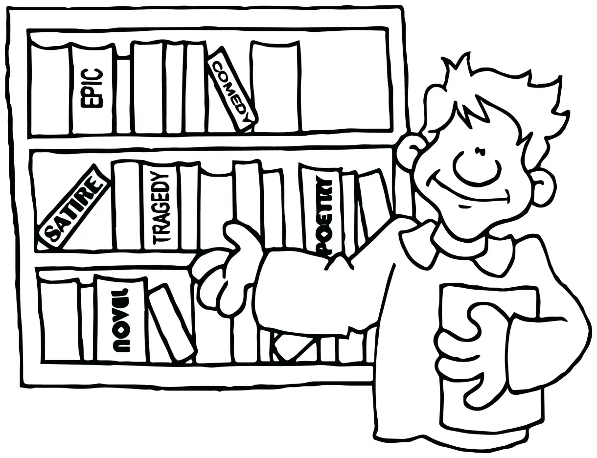 Bookshelf coloring page at getcolorings free printable colorings printable coloring page