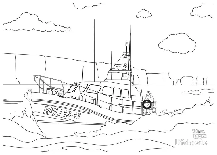 Colouring sheets - Shannon class lifeboat | Activity sheets, Childrens