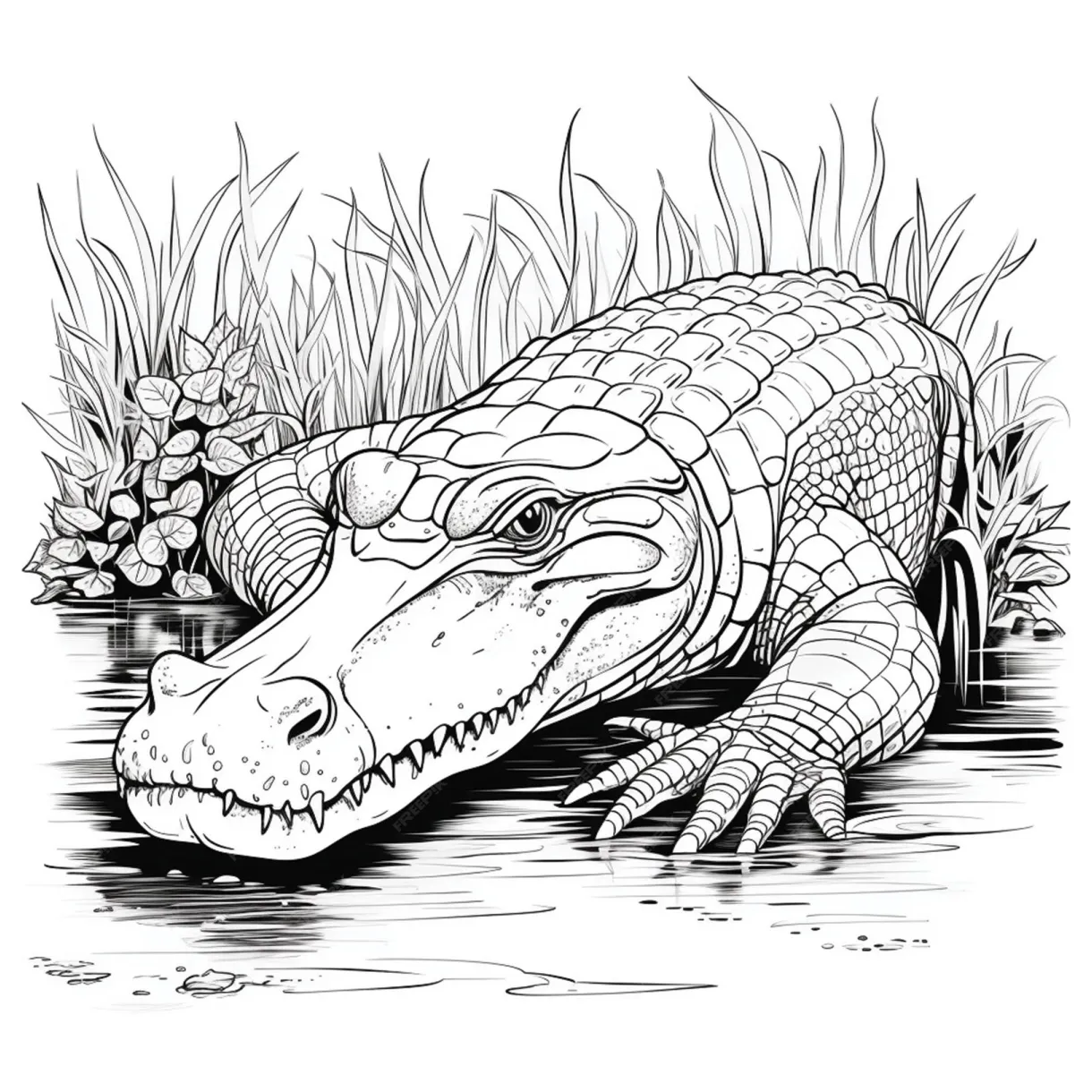 Premium ai marine life coloring page