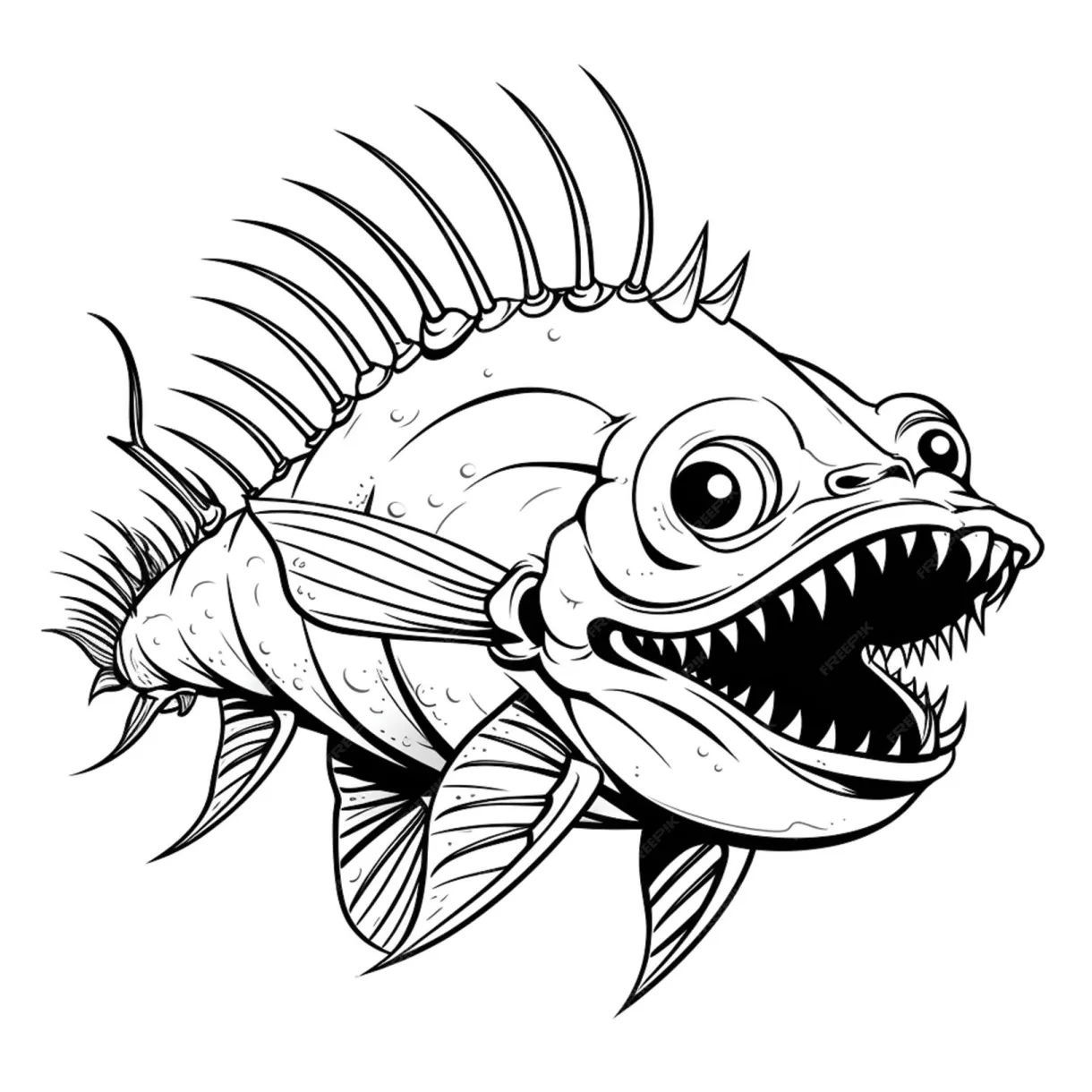 Premium ai marine life coloring page