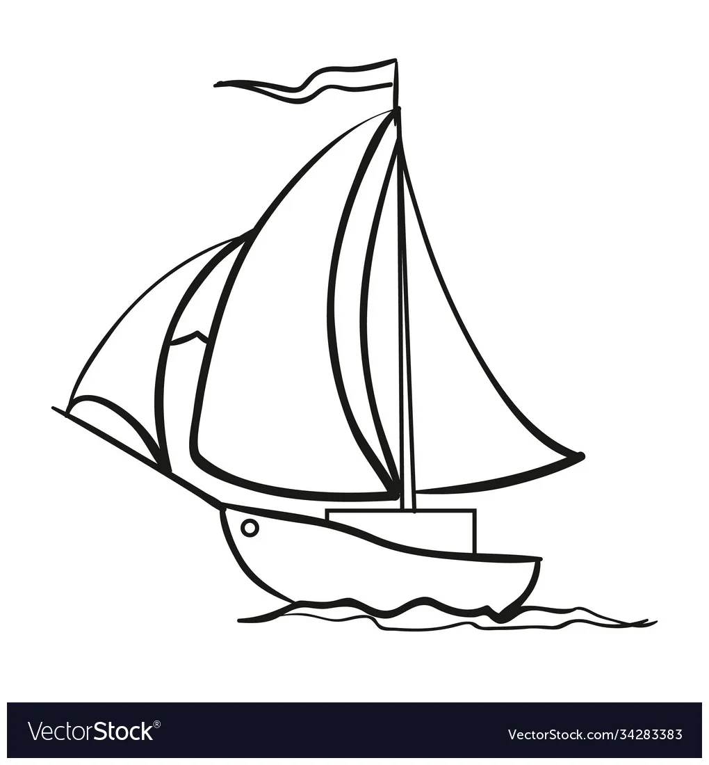 Boat sketch lifeboat coloring book caricature vector printable coloring page