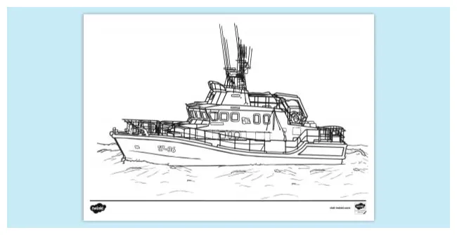 Lifeboat colouring colouring sheets
