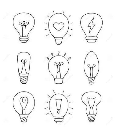 Light bulb. coloring page stock vector. illustration of strategy