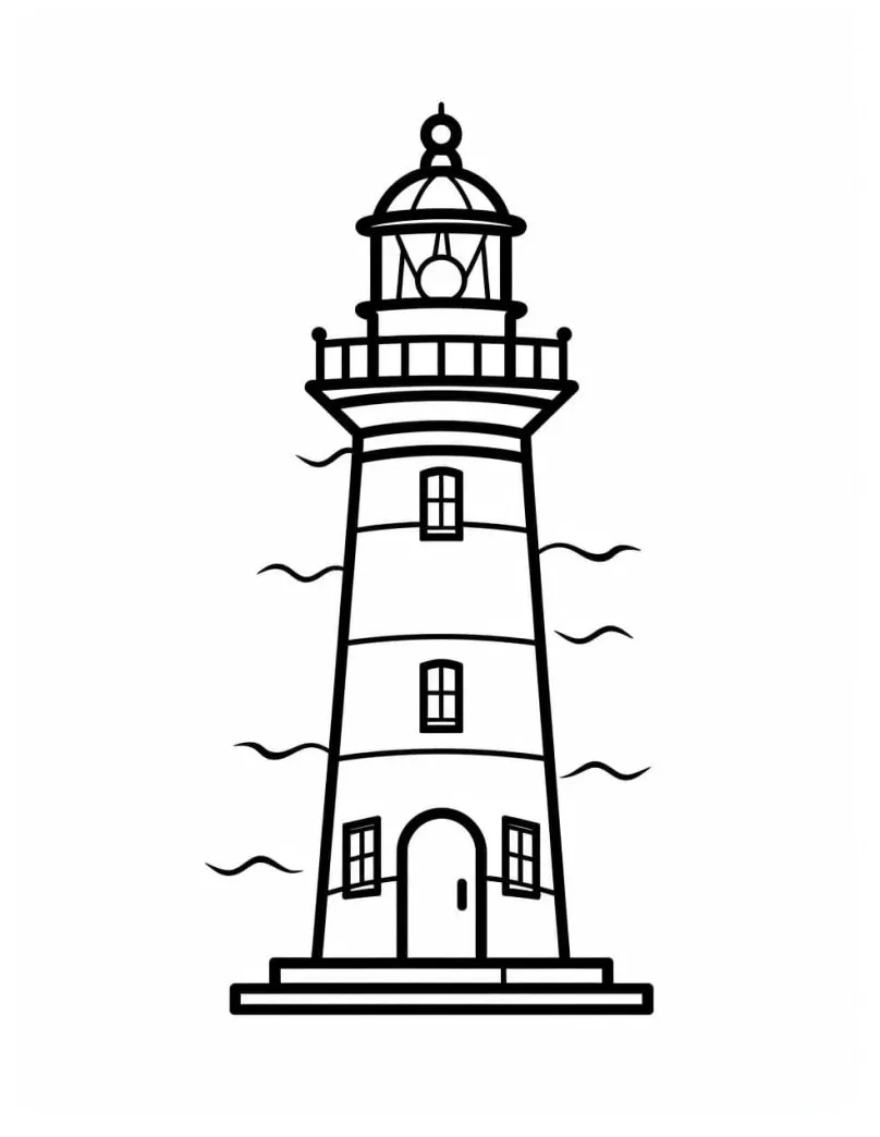 Lighthouse coloring sheet free to print kokoprint