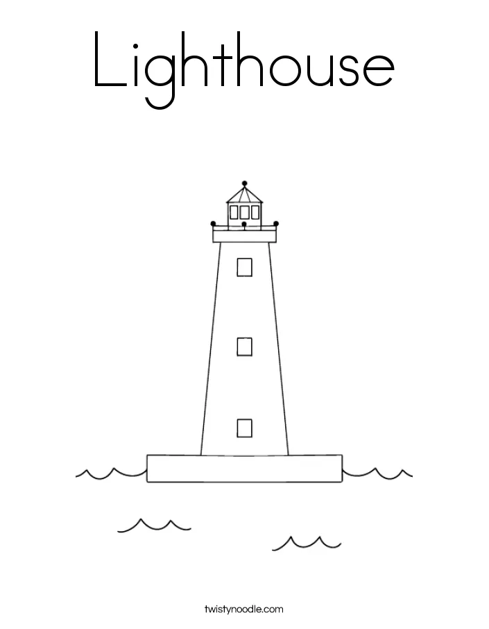 Lighthouse coloring page twisty noodle