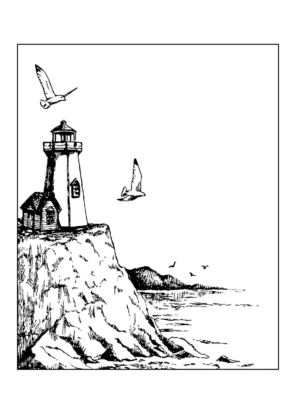 Coloring Page Lighthouse - Free printables - Img 11868