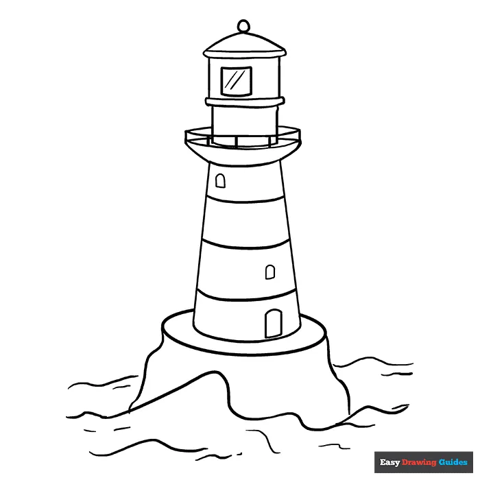 Lighthouse Coloring Page | Easy Drawing Guides