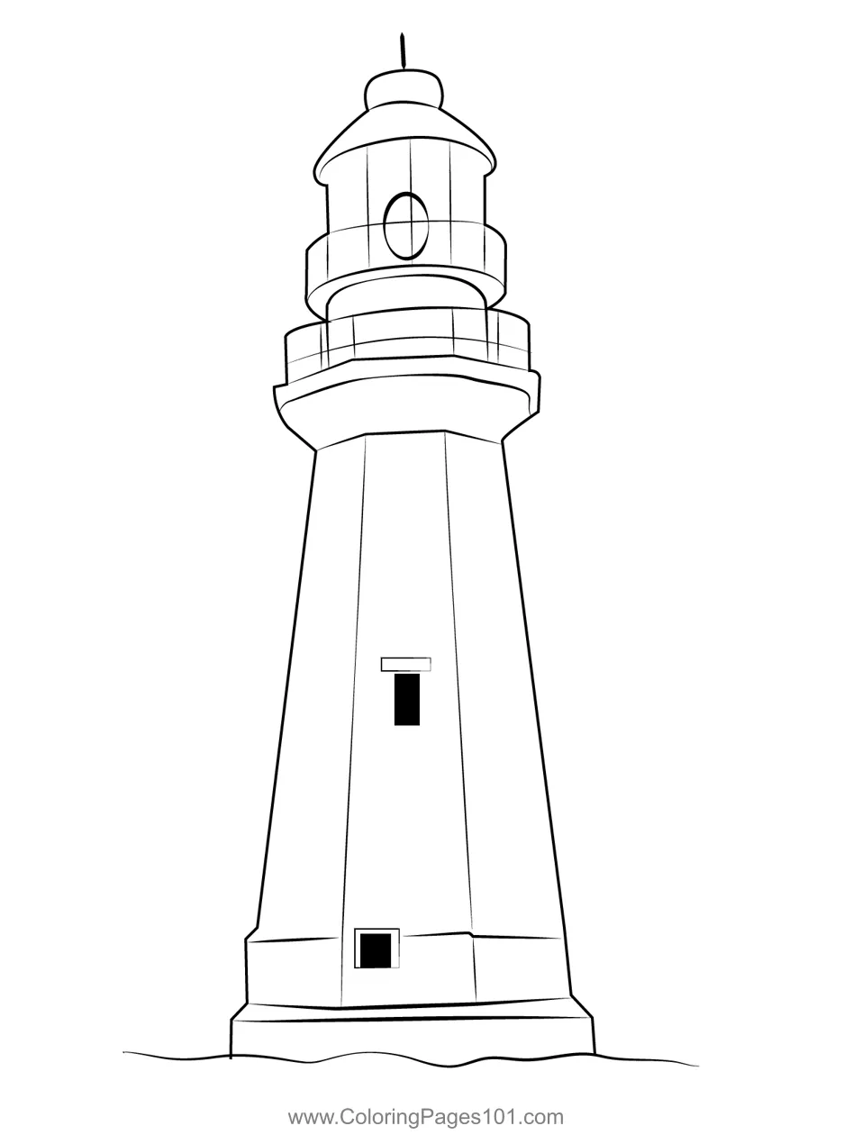 Lighthouse Coloring Page for Kids - Free Lighthouses Printable Coloring