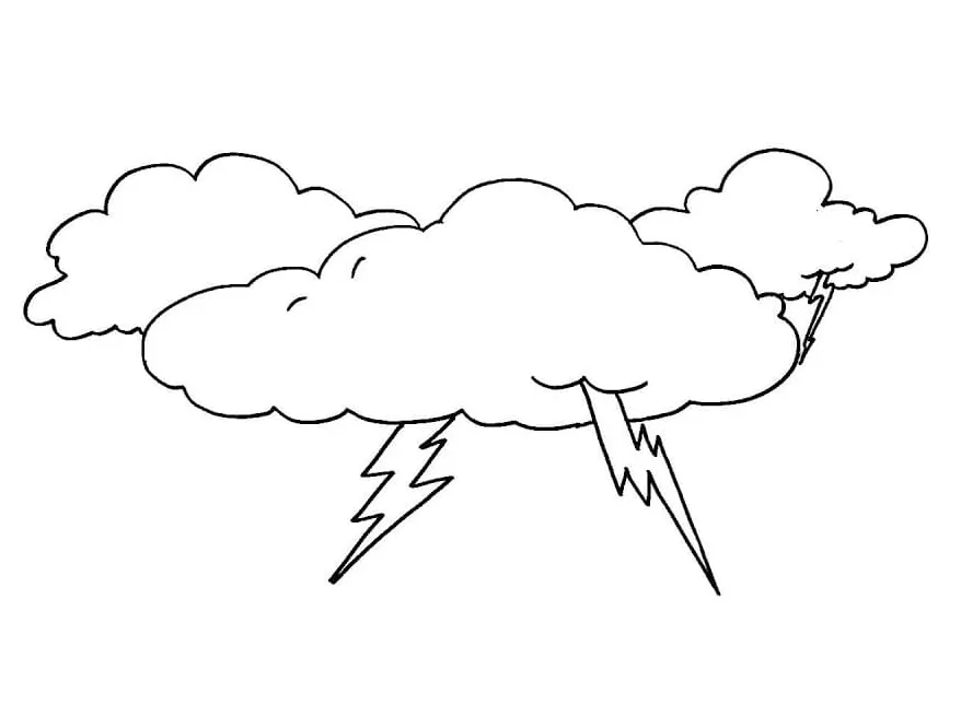 Cloud and lightning coloring page download, print or color