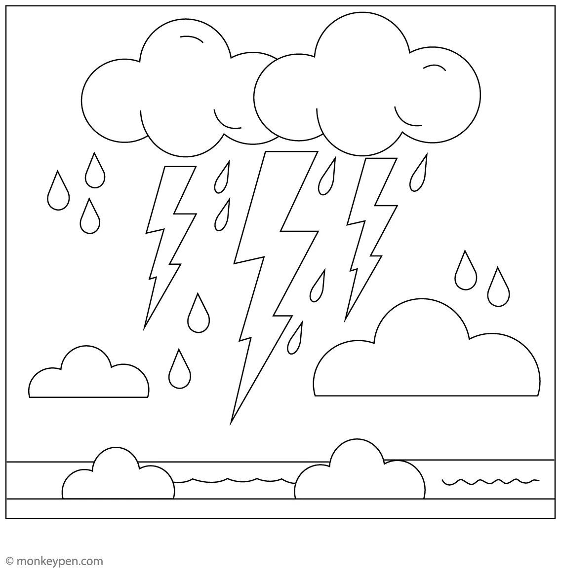 Lightning coloring page printable coloring page