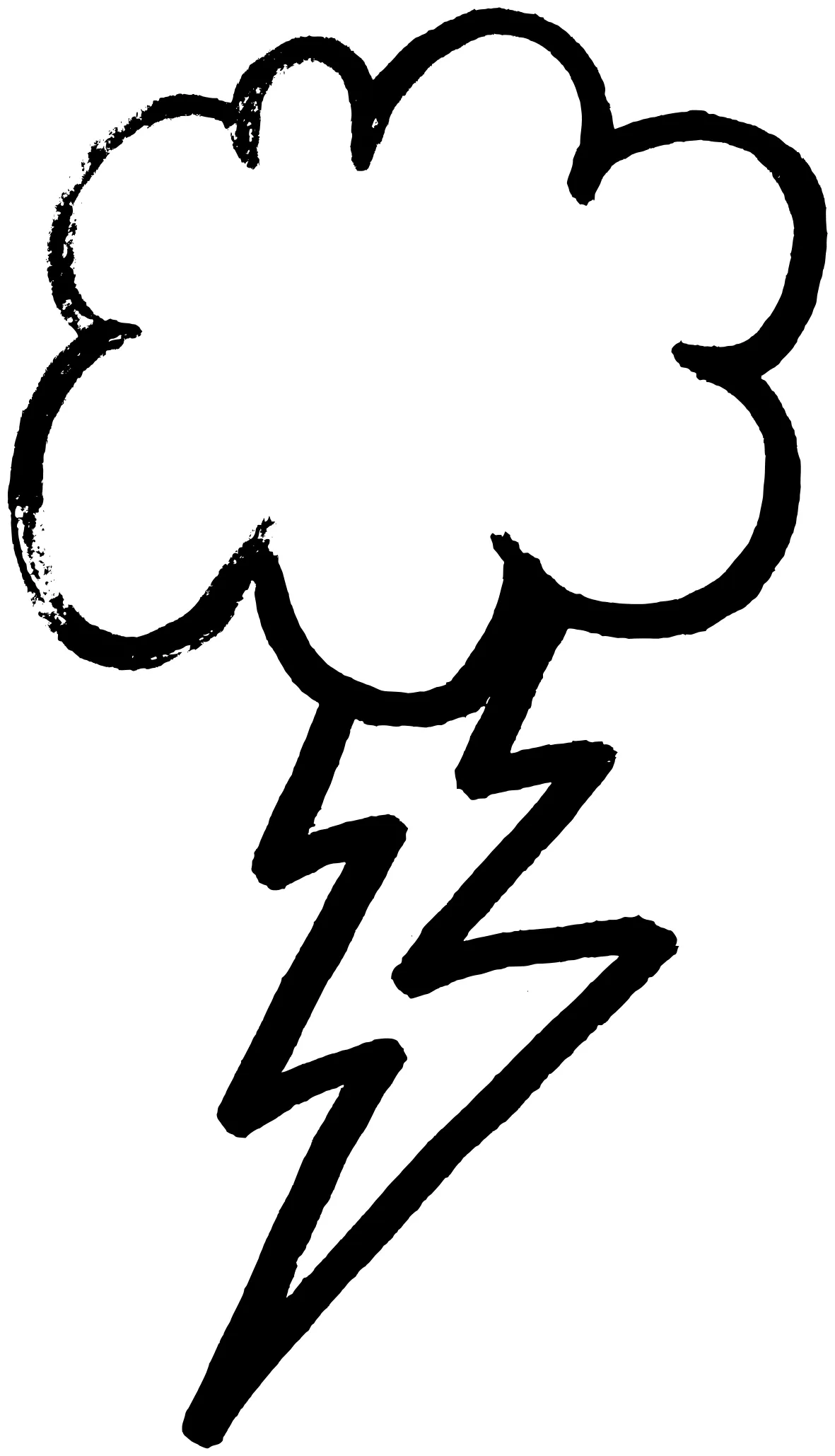 Lightning clipart coloring page, transparent