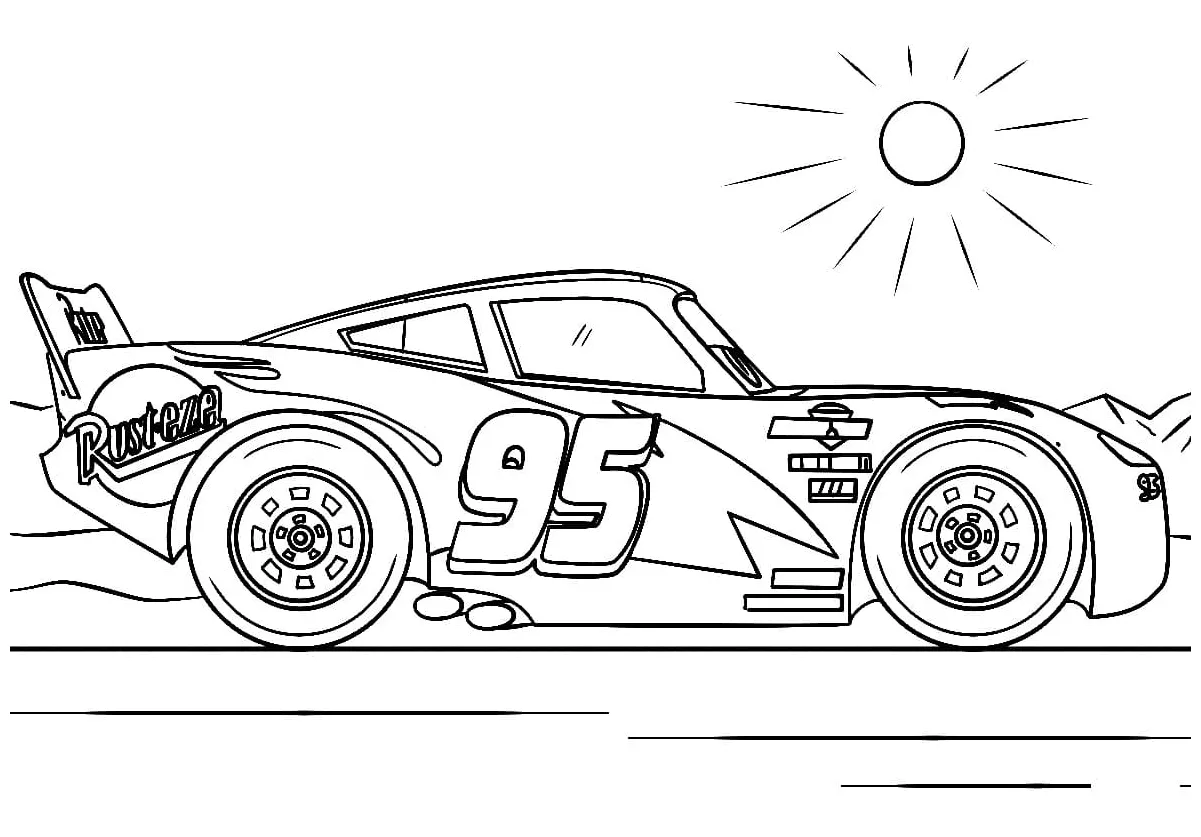 Lightning McQueen is Driving coloring page - Download, Print or Color