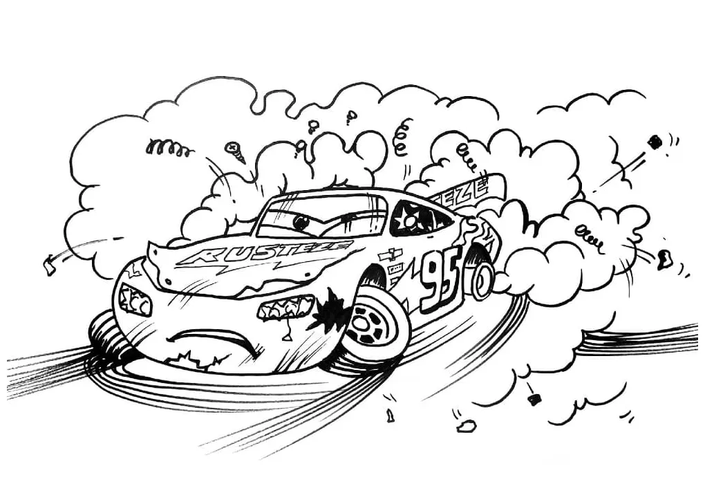 Poor Lightning McQueen coloring page - Download, Print or Color Online