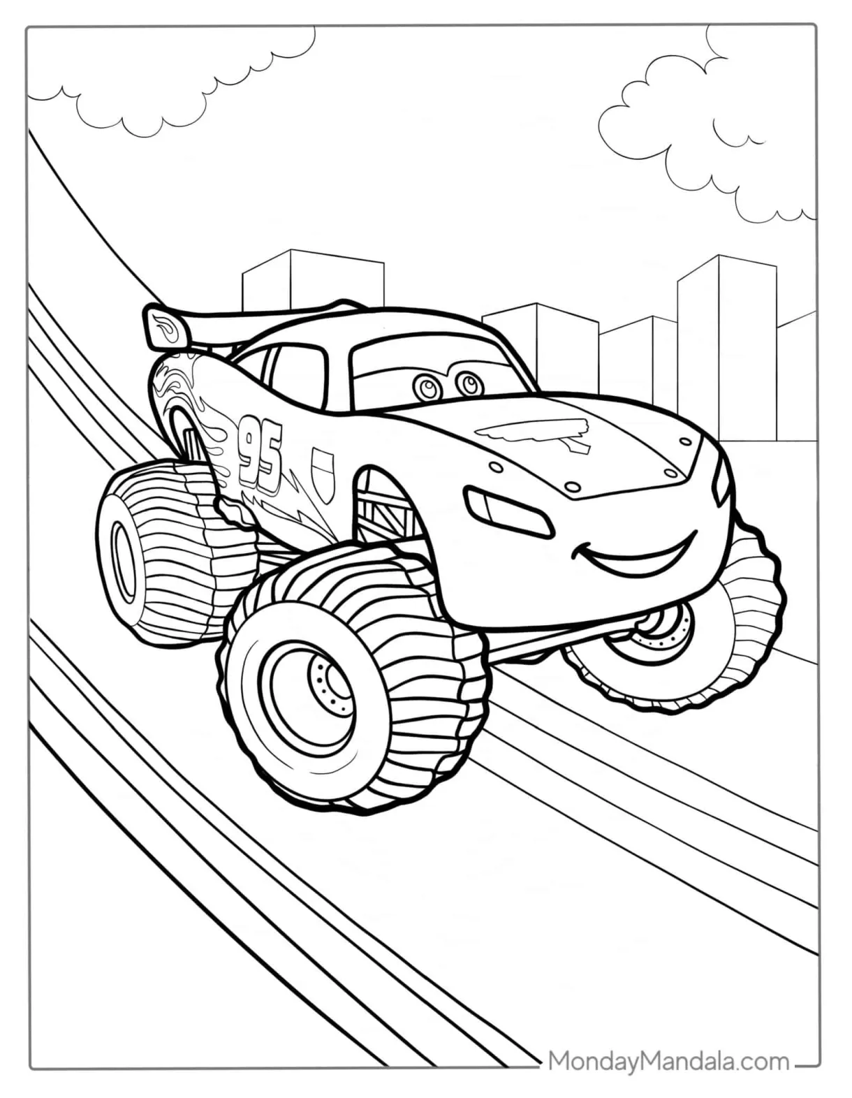 Lightning Mcqueen Coloring Page - Download Free Printable