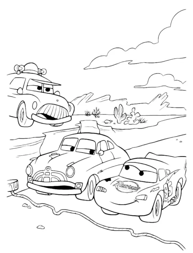 Lightning mcqueen race coloring page download, print or color online