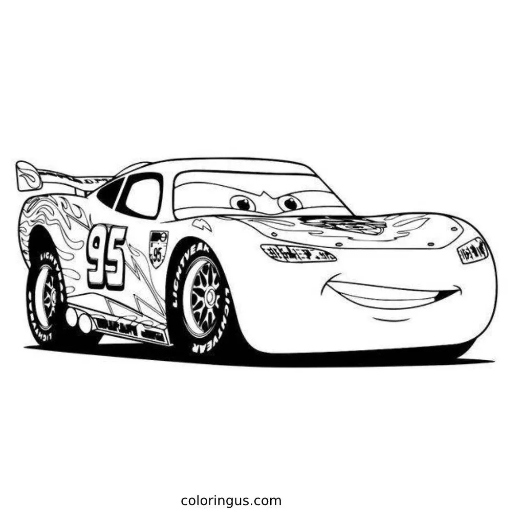 Fabulous lightning mcqueen coloring page